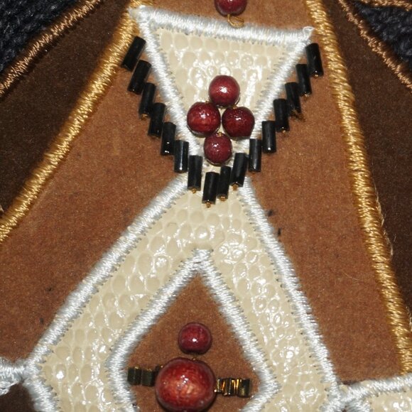 Vintage 80s Beaded Snakeskin Embroidered Sweater Large - Picture 8 of 8